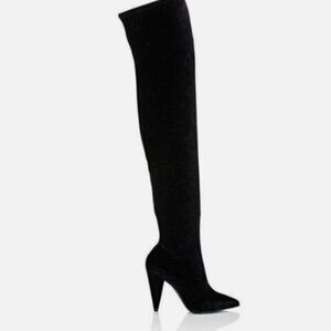 39/8.5 Stella Luna Stretch Velvet Leather Over Knee High Heels Thigh Hight Boots